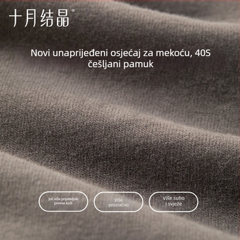 Trudnički top, 95% pamuka, okrugli izrez, kratki rukavi, srednja duljina 65–80 cm