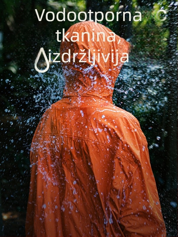 Jakna s Teflonom trostrukom zaštitom za zaštitu od sunca, 100% poliester, kapuljača, široki kroj.