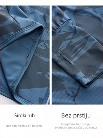 Muška ljetna tanka jakna s kapuljom i kamuflažnim uzorkom, UPF50+ zaštita od sunca, lagani poliester, bočne džepove sa zatvaračem