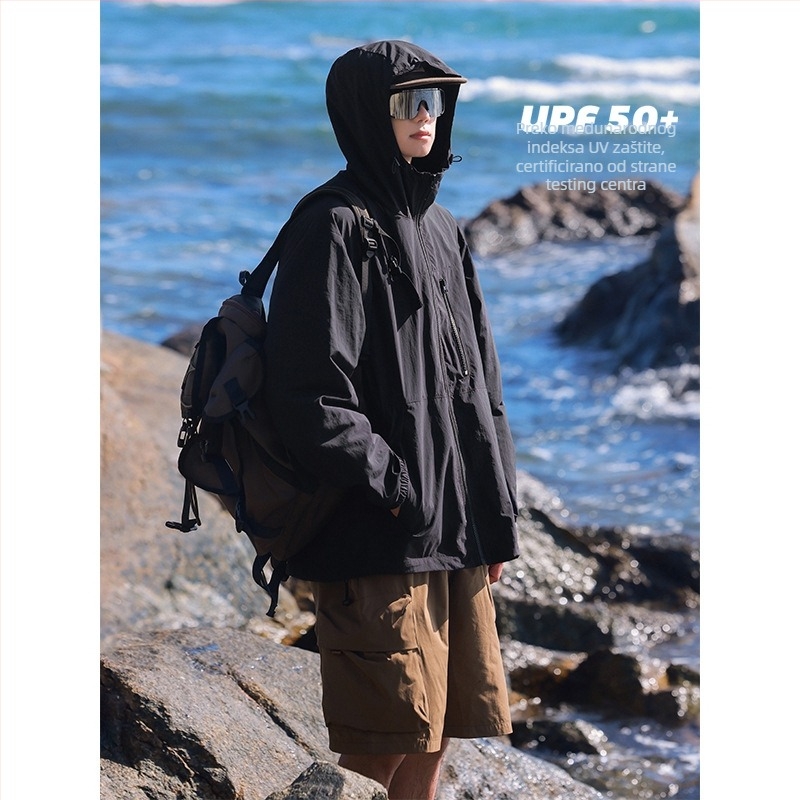 Jakna UPF50+ zaštita od sunca, kapuljača, tanak Ice Silk prozračan, ljeto 2025