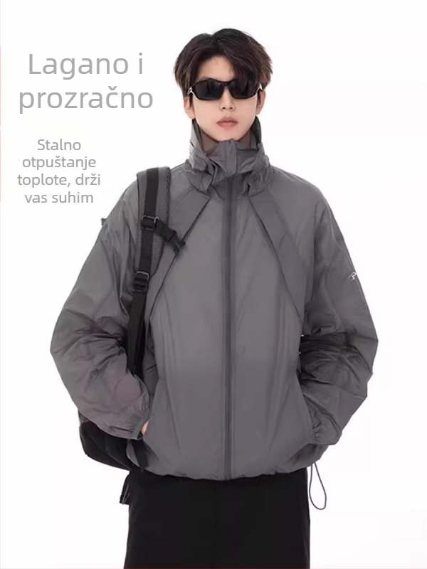 Jakna za zaštitu od sunca, poliester, 100% glavna tkanina, zip, bočne džepove, ljeto