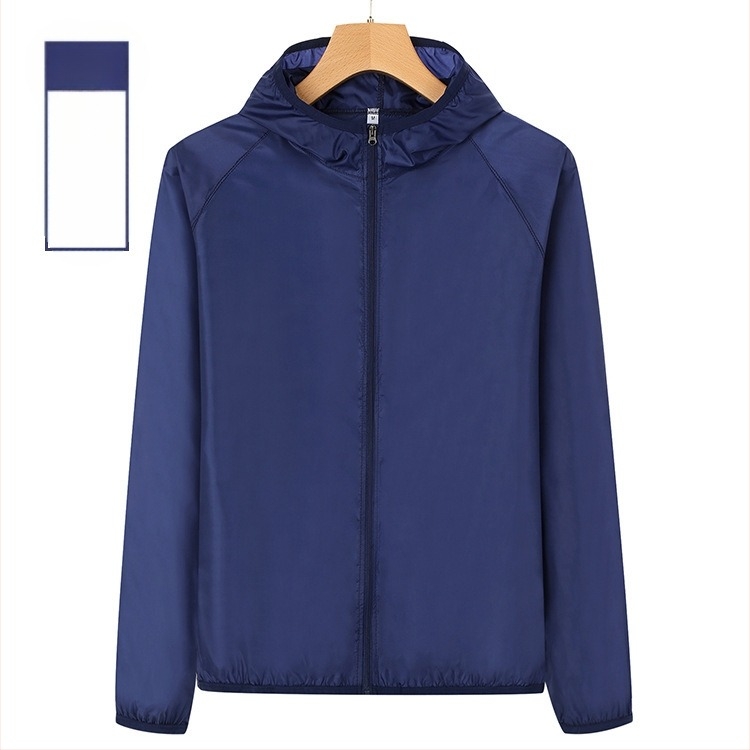 Unisex lagani proljetni windbreaker s kapulom, poliester, brzo sušenje, UPF40, za planinarenje i kampiranje, mogućnost prilagodbe logotipa