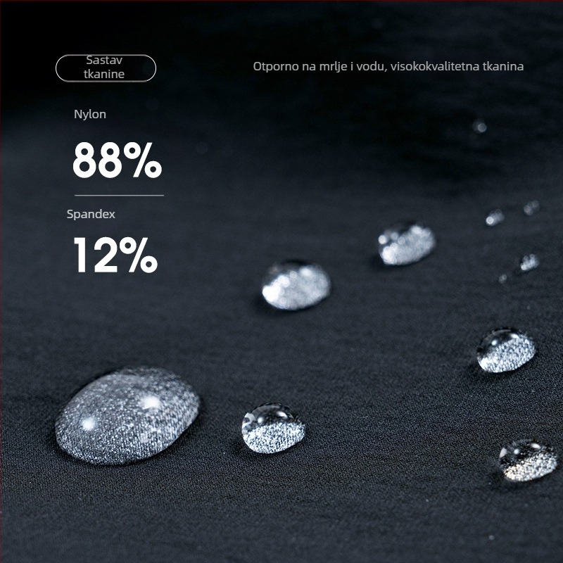 Muška vodootporna dvostruko slojevita jakna sa stojećim ovratnikom, dugi rukavi, tkanina za trčanje i ležernu sportsku odjeću