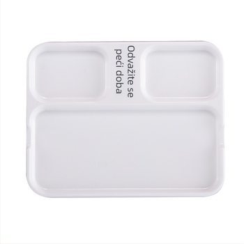 Melaminska dip tanjur za roštilj od Kimmeli, kvadratni oblik, 3–4 odjeljka, otisnut logo, mogućnost prilagodbe, podglazurna završna obrada, moderni minimalistički stil