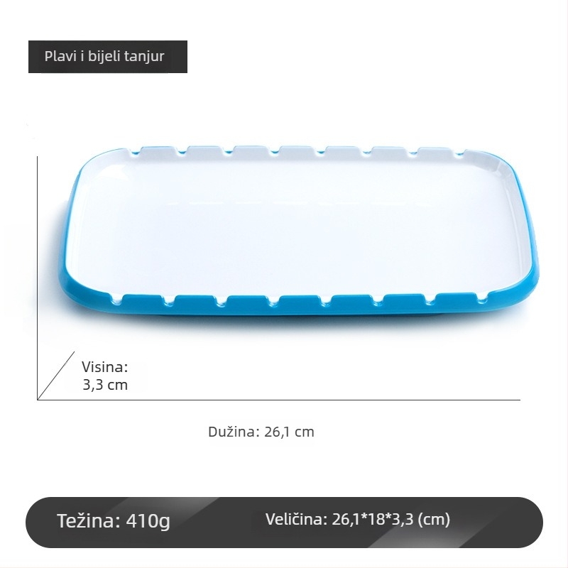 Melaminska dip tanjur za roštilj od Kimmeli, kvadratni oblik, 3–4 odjeljka, otisnut logo, mogućnost prilagodbe, podglazurna završna obrada, moderni minimalistički stil