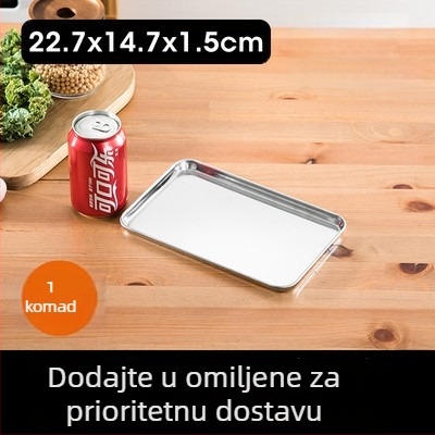 Pravougaona parna ploča od 304 nehrđajućeg čelika za Dim Sum i rižine rolice | ravno dno, elektroplatirana površina, s otisnutim logom