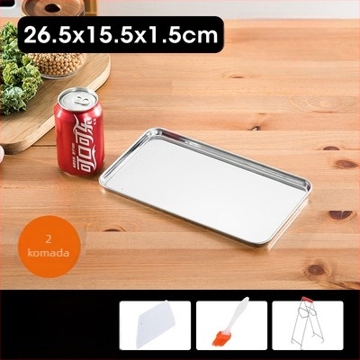 Pravougaona parna ploča od 304 nehrđajućeg čelika za Dim Sum i rižine rolice | ravno dno, elektroplatirana površina, s otisnutim logom