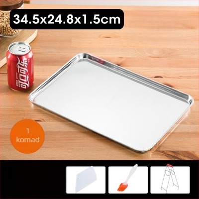 Pravougaona parna ploča od 304 nehrđajućeg čelika za Dim Sum i rižine rolice | ravno dno, elektroplatirana površina, s otisnutim logom