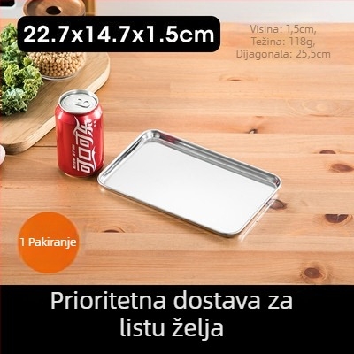 Pravougaona parna ploča od 304 nehrđajućeg čelika za Dim Sum i rižine rolice | ravno dno, elektroplatirana površina, s otisnutim logom