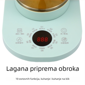 Električni stakleni čajnik za zdravu dekokciju, Corbier KBE996A, 800W, 220V, elektronički termostat s dodirnim upravljanjem, za 2-3 osobe