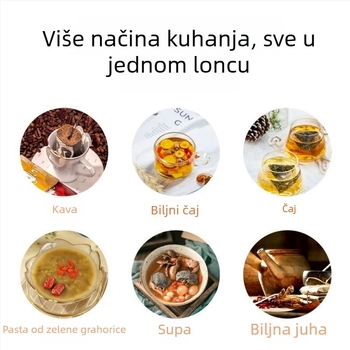 Električni stakleni čajnik za zdravu dekokciju, Corbier KBE996A, 800W, 220V, elektronički termostat s dodirnim upravljanjem, za 2-3 osobe