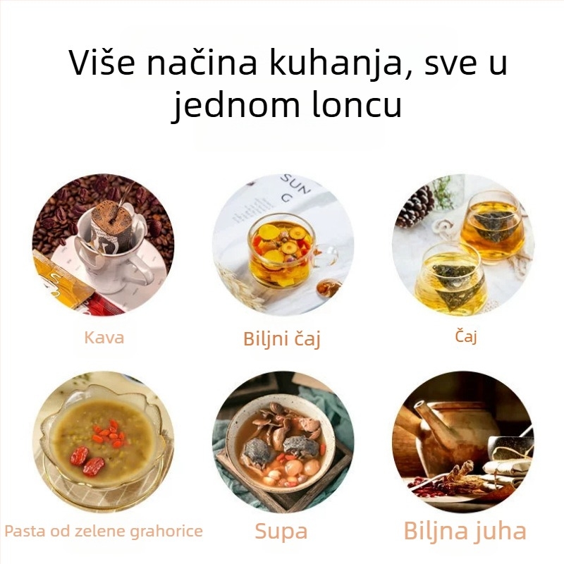 Električni stakleni čajnik za zdravu dekokciju, Corbier KBE996A, 800W, 220V, elektronički termostat s dodirnim upravljanjem, za 2-3 osobe