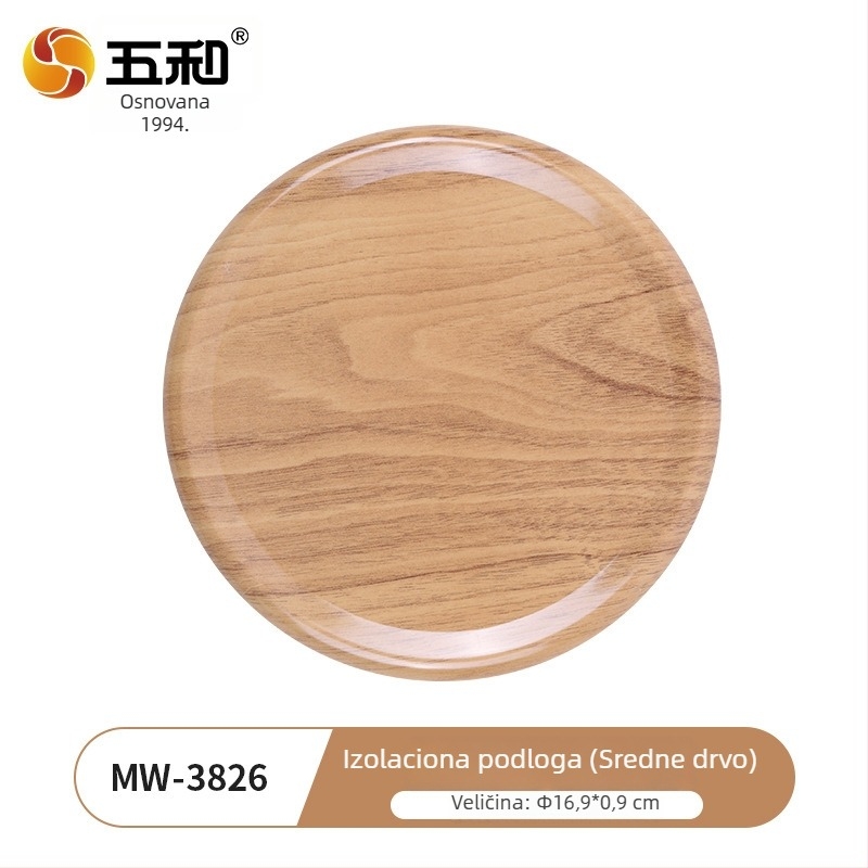 Kružna podmetača za stol u kineskom stilu, s drvenim uzorkom izolacije, otporna na visoke temperature, protiv opekotina