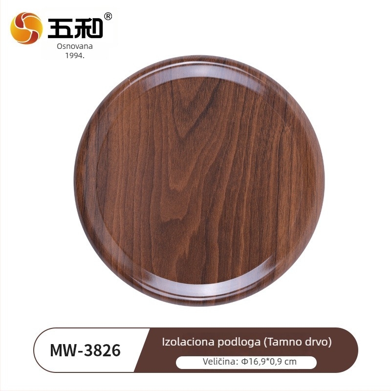 Kružna podmetača za stol u kineskom stilu, s drvenim uzorkom izolacije, otporna na visoke temperature, protiv opekotina