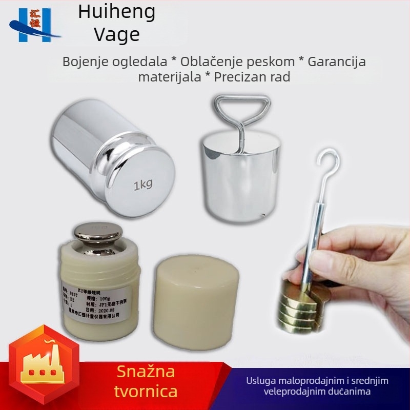 Vage od nehrđajućeg čelika 304, nemagnetne, cilindrične, visoka preciznost, raspon mjerenja 5 kg–1 mg