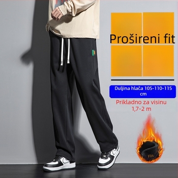 Muške zimske hlače s flis podstavom, slobodan kroj, ravne nogavice, pamukova smjesa 60% pamuka