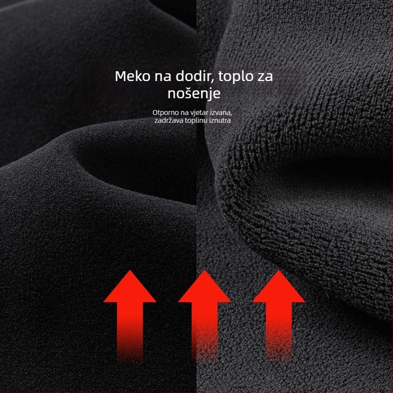 Muške hlače s ovčjim fleeceom, podstavljene fleeceom, širokog kroja, visokim strukom, zimske svakodnevne hlače