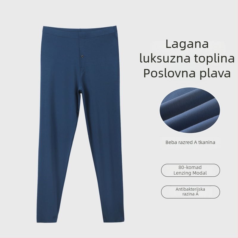 Muške termalne hlače od Modal vlakana, visoka elastičnost, jednostruka, gusta tkanina 201–250 g/m², 90–95% Modal