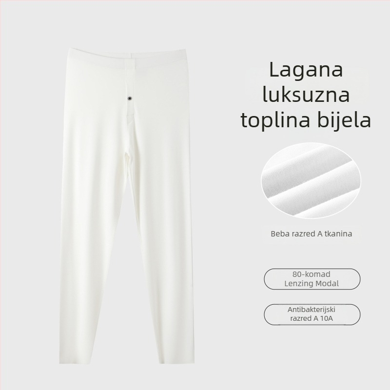 Muške termalne hlače od Modal vlakana, visoka elastičnost, jednostruka, gusta tkanina 201–250 g/m², 90–95% Modal