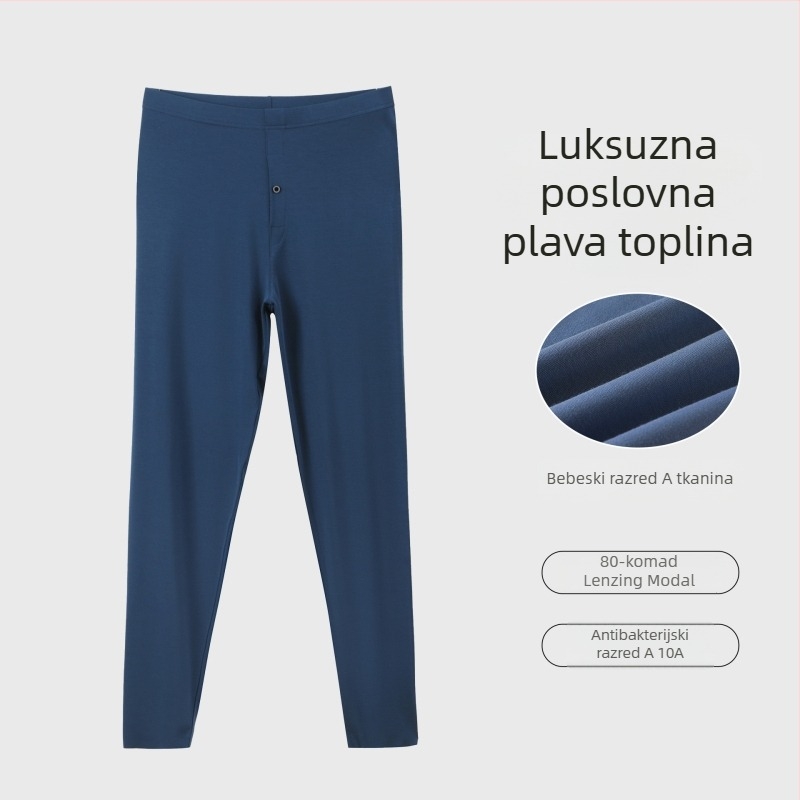Muške termalne hlače od Modal vlakana, visoka elastičnost, jednostruka, gusta tkanina 201–250 g/m², 90–95% Modal