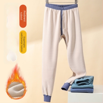 Tinejdžerske dječje tople hlače s flecom – poliester, debeli flis, jednobojne, dugačke.