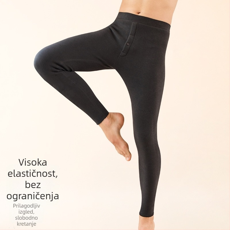 Unisex termo hlače s flisom za zimu, poliester tkanina, 90–95% poliester, debljina 201–250 g/m2