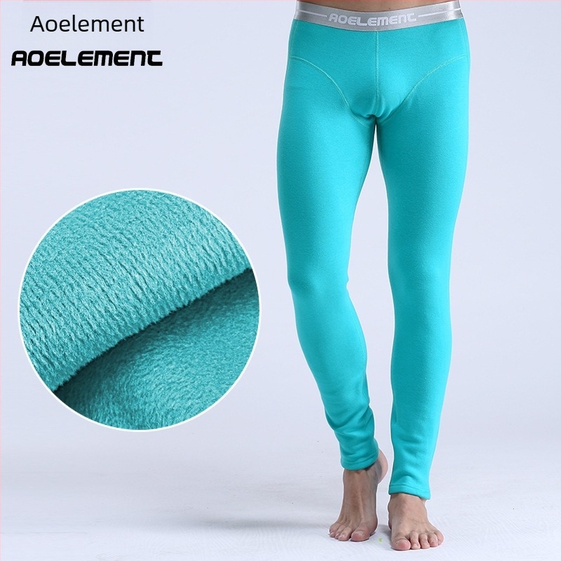 Muške tople hlače s flisom, debele zimske, uski kroj Slim-Fit, poliester, dvostruki sloj