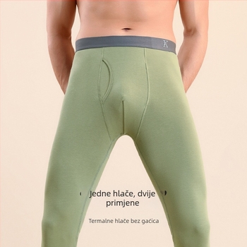 Muške pamučne termalne hlače, slim-fit, tople, jednostruke, 95–100% pamuk, srednje gustoće