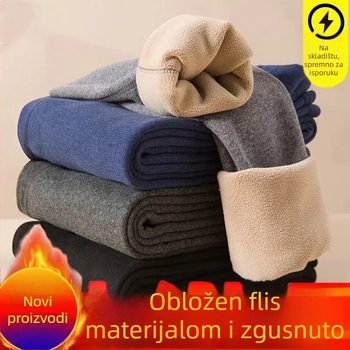 Unisex termične hlače od jagnjeće vune s flis podstavom, dvostruki sloj grijanja, kationičko vlakno protiv pilinga