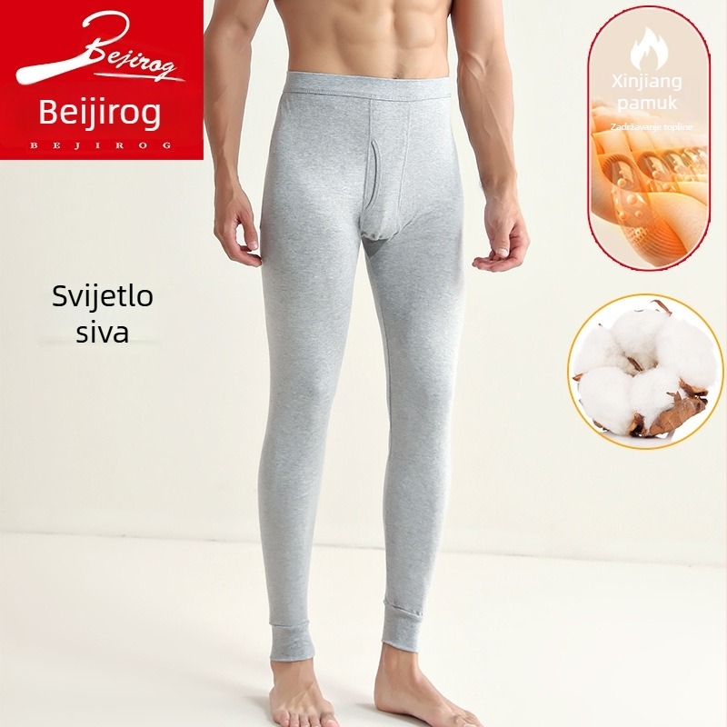 Muške termalne hlače od 100% pamuka, bezšivne, 201–250 g/m², zadržavaju toplinu, oblikuju tijelo