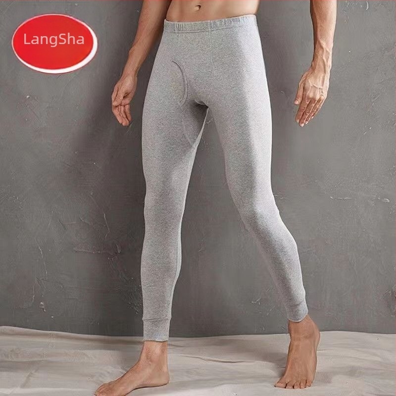 Muške pamučne termalne hlače za jesen-zimu, jednobojne, jednovrstne, skraćena duljina, srednja gustoća vlakna