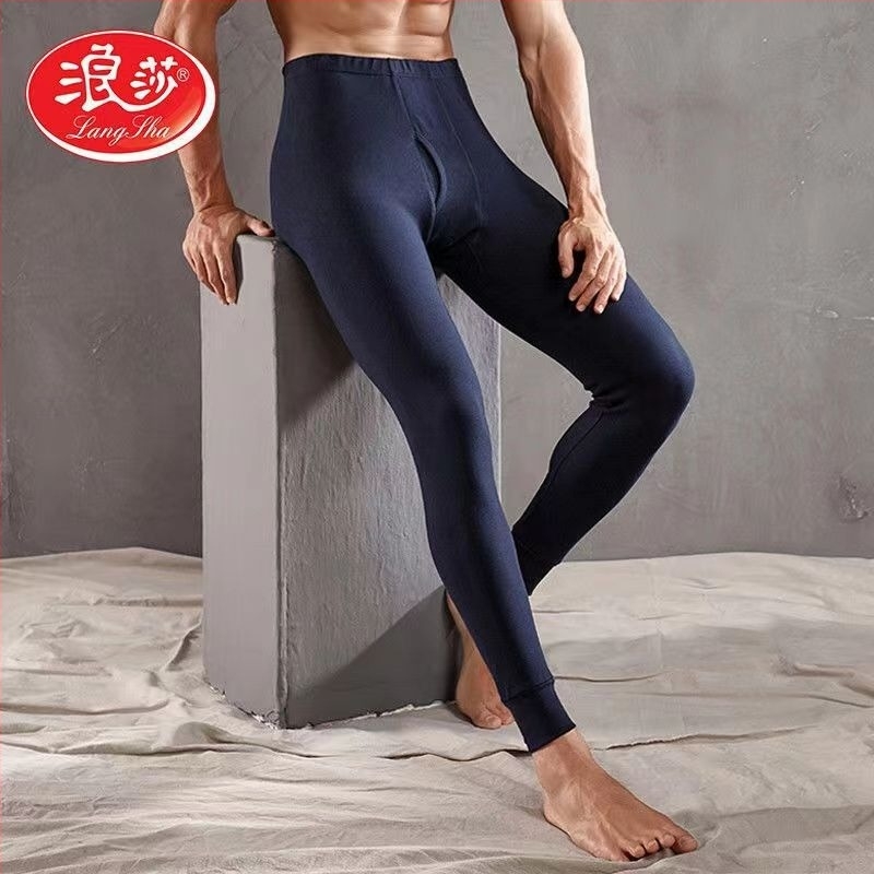 Muške pamučne termalne hlače za jesen-zimu, jednobojne, jednovrstne, skraćena duljina, srednja gustoća vlakna