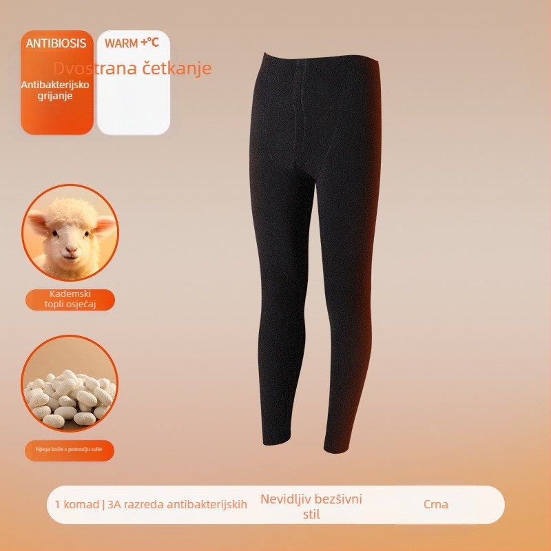 Muške termalne hlače od kašmira, dvostruko slojene, antibakterijske i tople, debela tkanina 251–300 g/m²