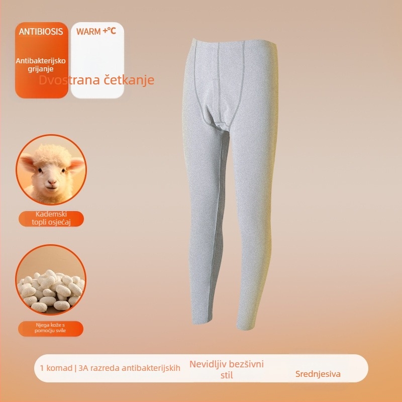 Muške termalne hlače od kašmira, dvostruko slojene, antibakterijske i tople, debela tkanina 251–300 g/m²