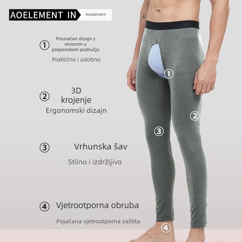 Muške tople pamukaste hlače, jednobojne, jednostrukog kroja, debela tkanina 201-250 g/m2, 90-95% pamuk