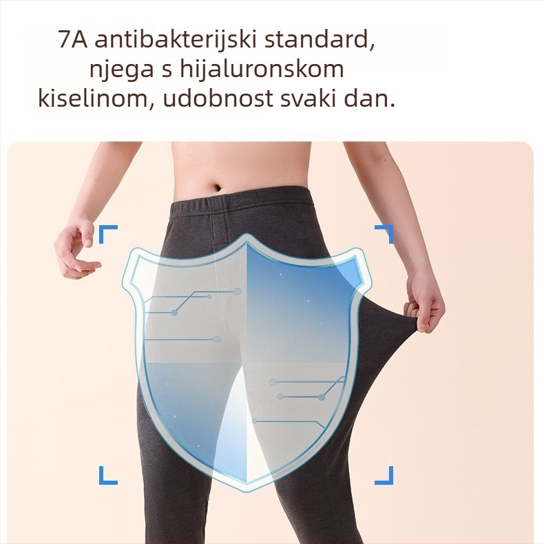 Muške bezšivne termalne hlače s flis podstavom, zaštita koljena, osnovni sloj od akrilne tkanine