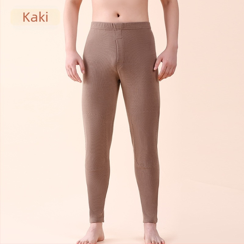 Muške bezšivne termalne hlače s flis podstavom, zaštita koljena, osnovni sloj od akrilne tkanine