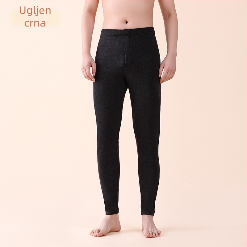 Muške bezšivne termalne hlače s flis podstavom, zaštita koljena, osnovni sloj od akrilne tkanine