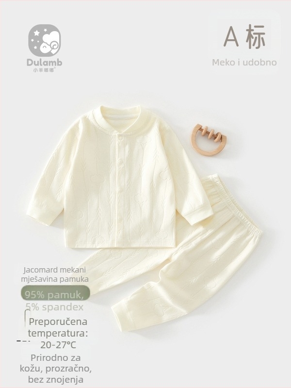 Dječji dvodijelni termalni komplet od pamuka, unisex, materijal koji odvodi vlagu, mekan, za proljeće i jesen