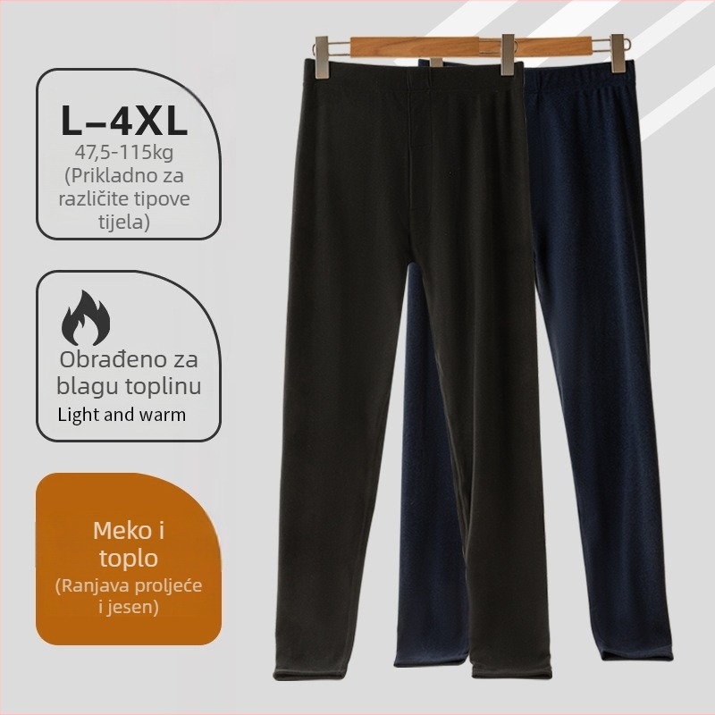 Muške antibakterijske termo hlače, srednji pojas, flis podstava, debela poliester tkanina, uski kroj