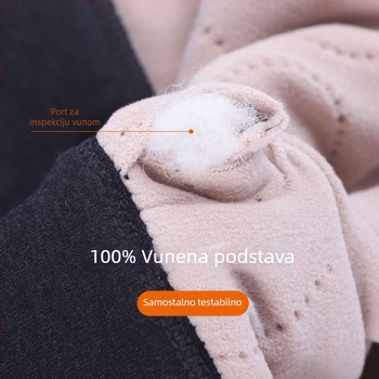 Unisex termo hlače od vune s fleksom, tri sloja, visoki struk, 95–100% vuna