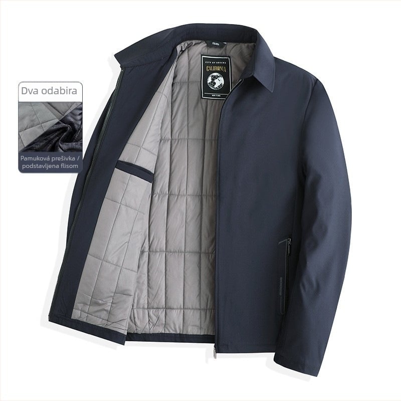 Jakna s reverom, debelo prešivena zimska jakna od poliester materijala, zatvarač, labav kroj, više džepova