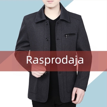 Muška lagana jakna za proleće i jesen, rever, jednostavno kopčanje, dugi rukavi, džepovi s 3D panelima, ravni rub, bez glačanja, vanjski vinilon, podstava poliester, poslovno-slobodno stil