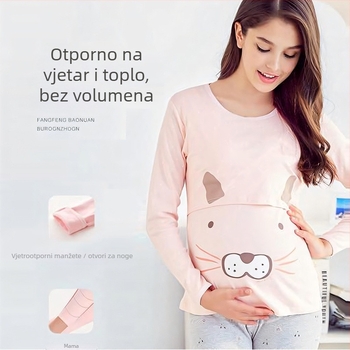 Anfiya set za trudnoću i dojenje od pamuka, dugi rukav, otvor za dojenje
