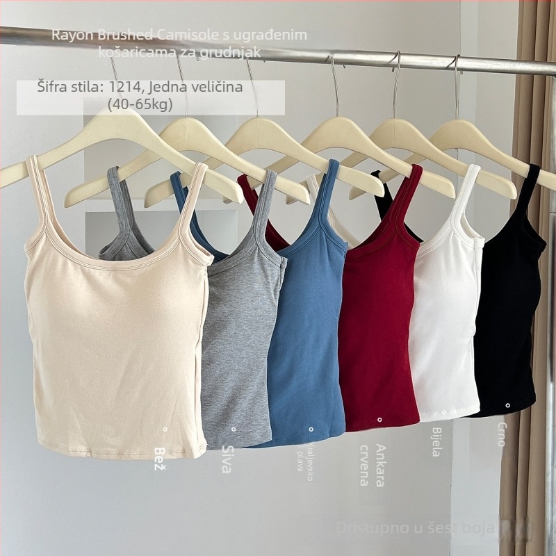 Camisola od viskoze s jastučićem za prsa i fleece unutrašnjom dijelu, četvrtasti izrez, uski kroj