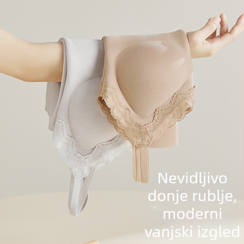 Ženski termalni top s integriranom podrškom za grudi, V izrez, jednoslojni, akrilna vlakna s 50–70% najlona, gustoća tkanine 161–180 g/m²