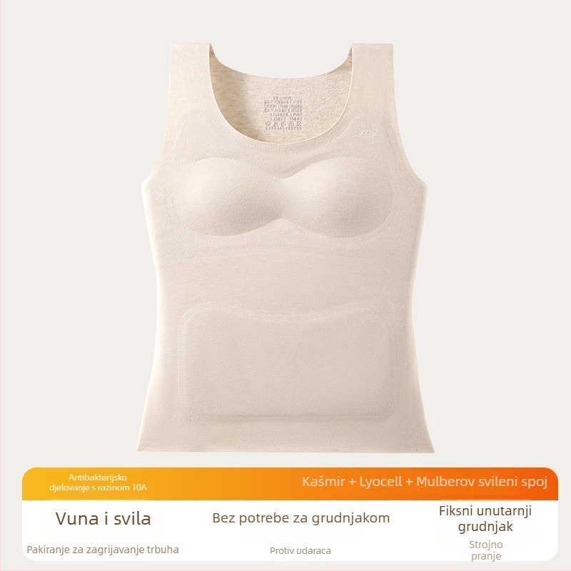 Termo prsluk s kapuljačom za djevojčice 13–18 godina, dvostruki sloj, debeli poliester 251–300 g/m2, anti-statistički, antibakterijski, održava toplinu, jastuk za prsa