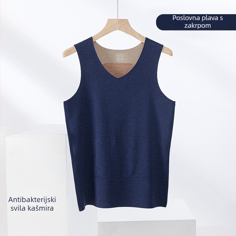 Termalna vesta od kašmira i svile, bezšivna, okrugli vrat, iznimno debeli materijal 301–350 g/m², pogodna za vanjsku upotrebu