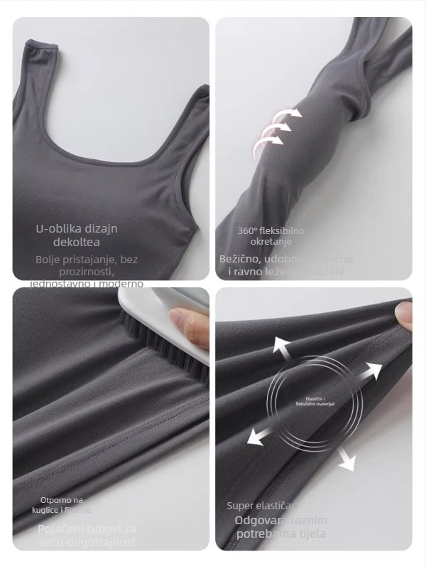 Vest-stil majica bez rukava s ugrađenim jastučićima za grudi, uski kroj, pamuk-elastan smjesa, proljeće 2025