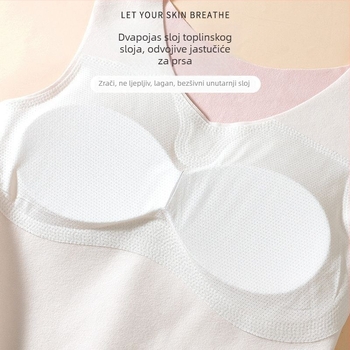 Bezšivni termalni vest s jastučićima za prsni koš, dvostruki sloj, akrilna tkanina, debela 201–250 g/m²